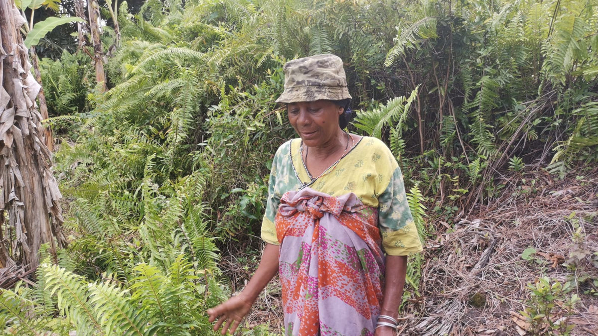 Productrice comorienne dans un champ