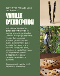 Fiche produit Moon Island : gousses de vanille noire Gourmet des Comores